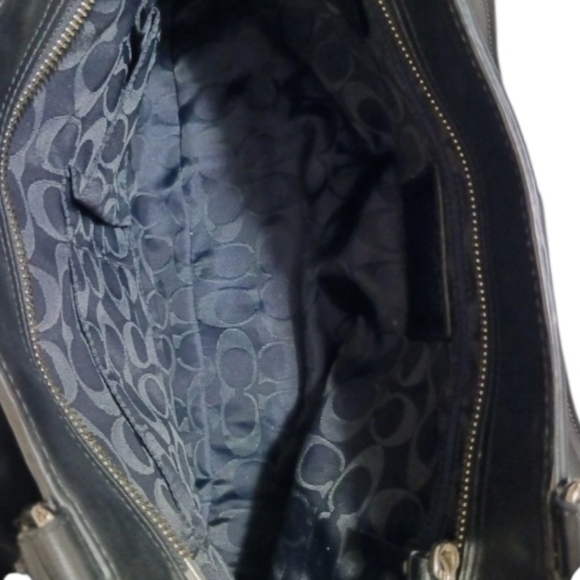 COACH Vintage Hampton Black Leather Satchel with Silver Accents - Picture 5 of 8